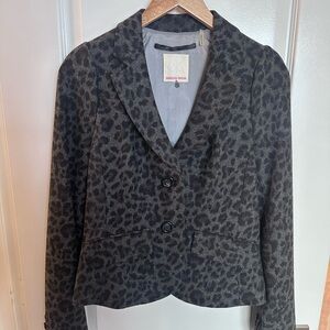 Rebecca Taylor Charcoal Animal Print Blazer